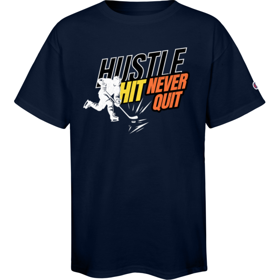 Hustle Hit Never Quit Shirt - Youth Motivational Sports Tee