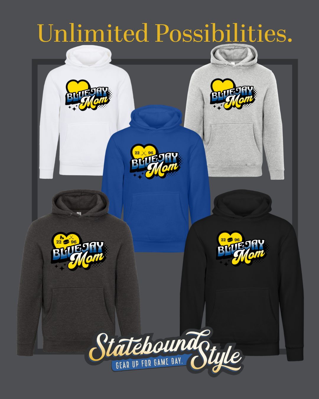 Bluejay Mom Custom Hoodie – Game Day Gear with a Personal Touch