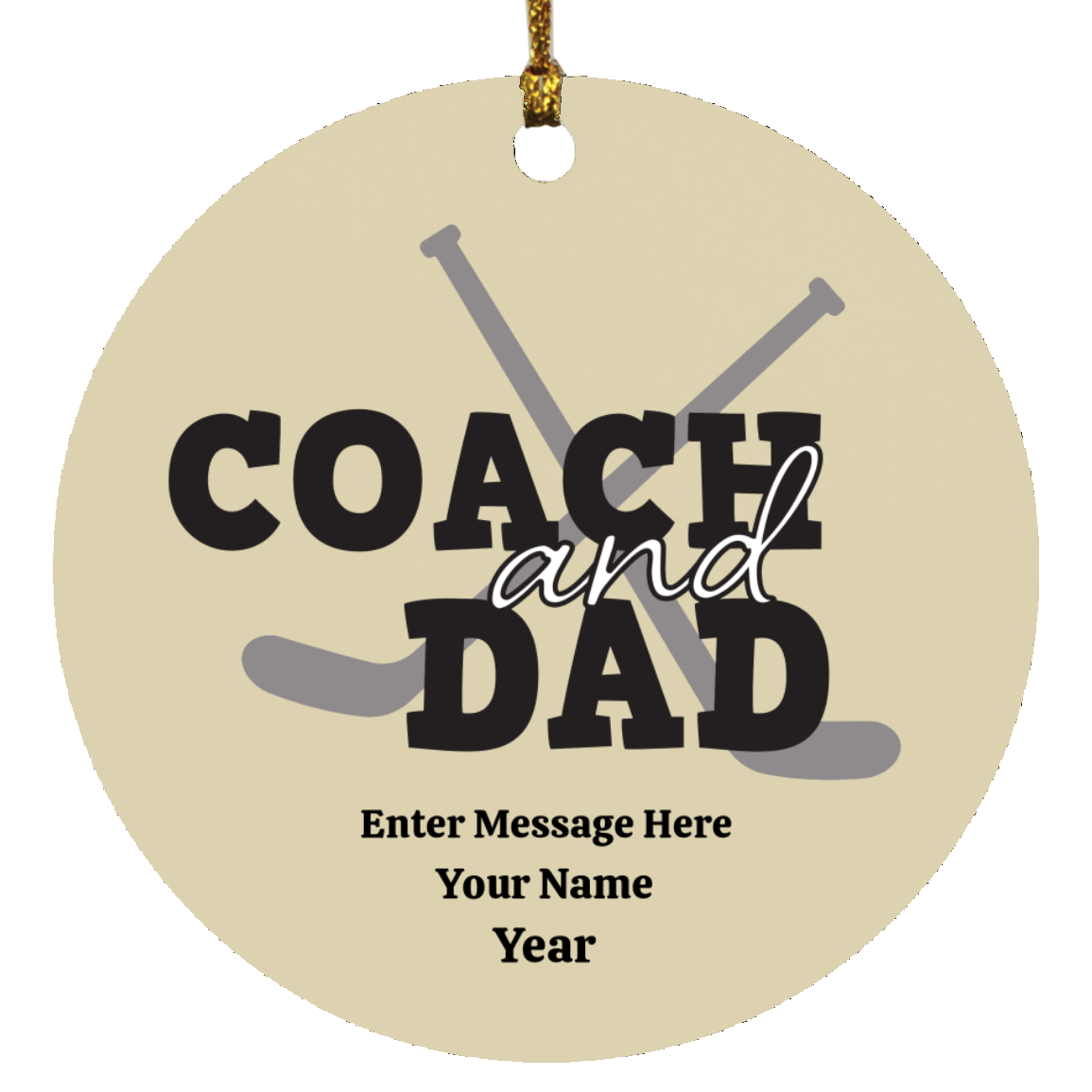 Personalized Hockey Coach and Dad Ornament - Gift for Hockey Dad