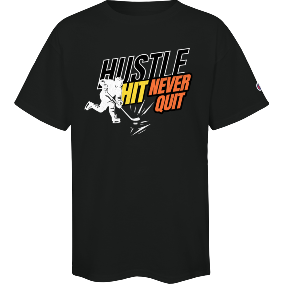 Hustle Hit Never Quit Shirt - Youth Motivational Sports Tee